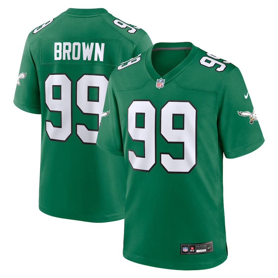 Men Philadelphia Eagles #99 Jerome Brown Nike Kelly Green Alternate Game NFL Jersey